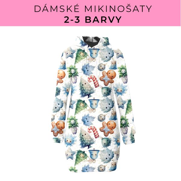 DÁMSKÝ střih - Mikinošaty 2-3 barvy