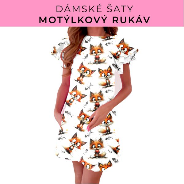 DÁMSKÝ střih - šaty s motýlkovým rukávem