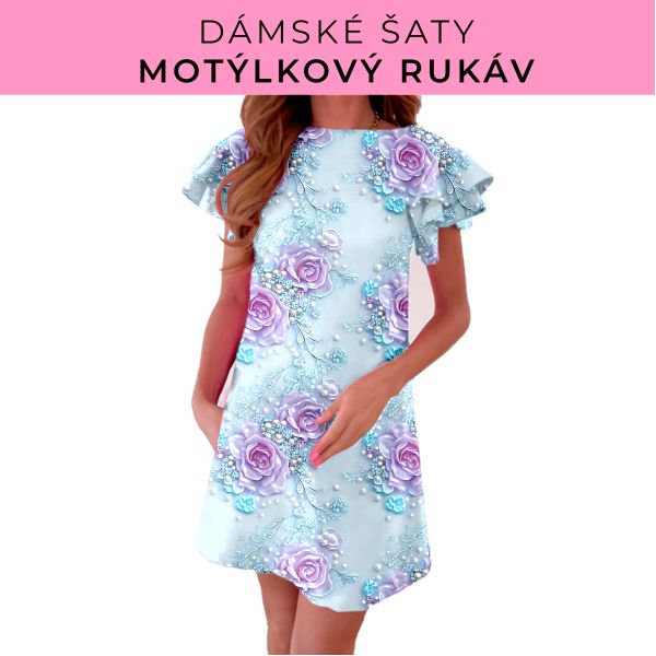 DÁMSKÝ střih - šaty s motýlkovým rukávem