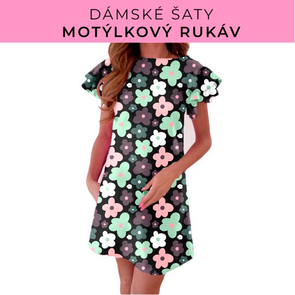 DÁMSKÝ střih - šaty s motýlkovým rukávem
