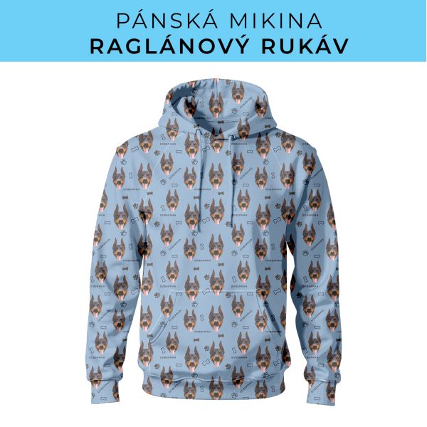 PÁNSKÝ střih - mikina raglan ZÁKLADNÍ s kapucí