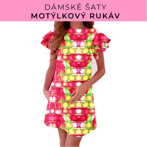 DÁMSKÝ střih - šaty s motýlkovým rukávem