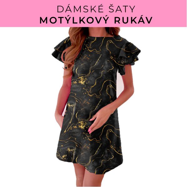 DÁMSKÝ střih - šaty s motýlkovým rukávem
