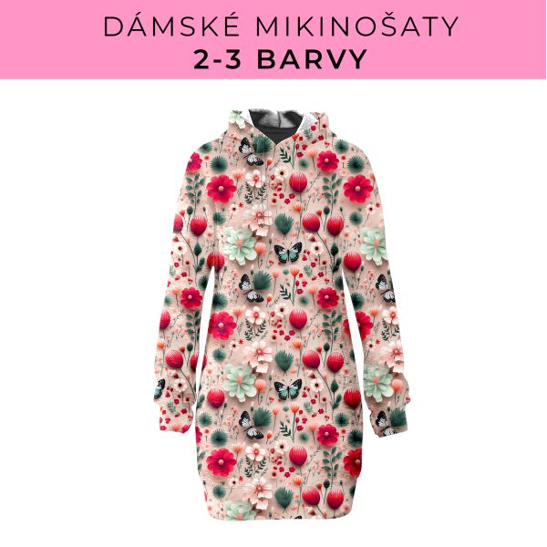 DÁMSKÝ střih - Mikinošaty 2-3 barvy