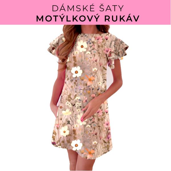 DÁMSKÝ střih - šaty s motýlkovým rukávem