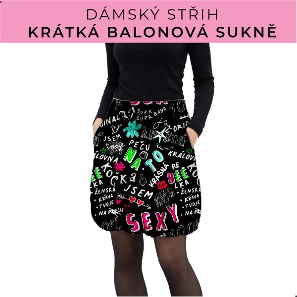 Dámský střih - balonová krátká sukně