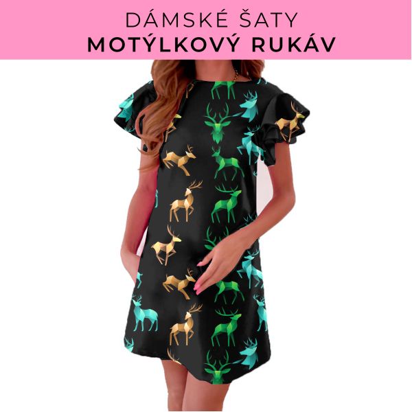 DÁMSKÝ střih - šaty s motýlkovým rukávem