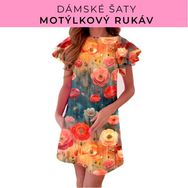 DÁMSKÝ střih - šaty s motýlkovým rukávem