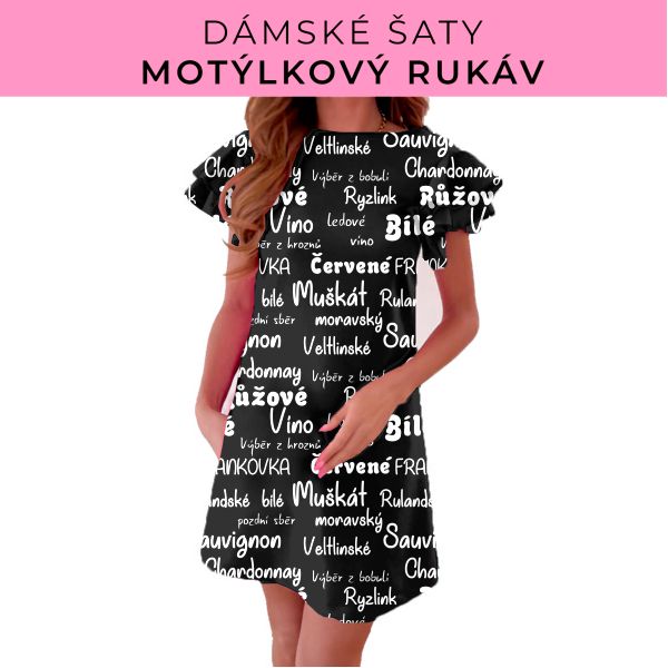 DÁMSKÝ střih - šaty s motýlkovým rukávem