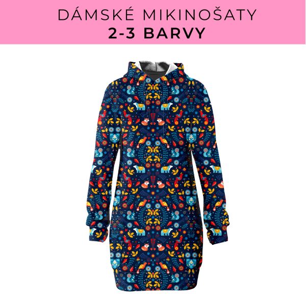 DÁMSKÝ střih - Mikinošaty 2-3 barvy
