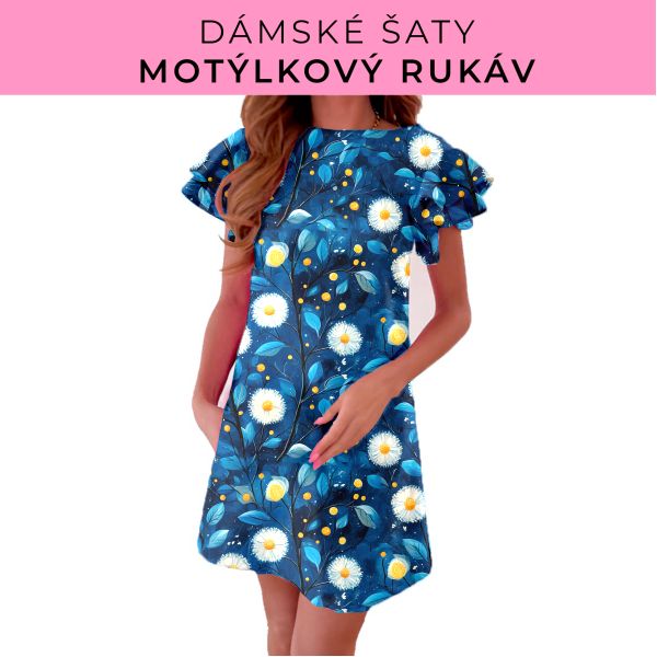DÁMSKÝ střih - šaty s motýlkovým rukávem