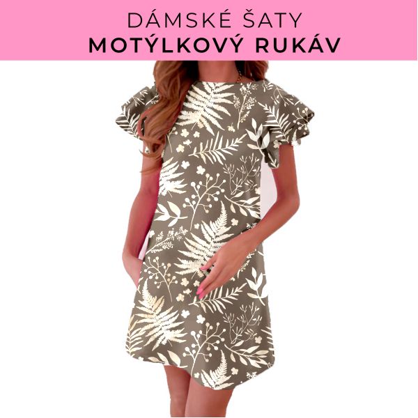 DÁMSKÝ střih - šaty s motýlkovým rukávem