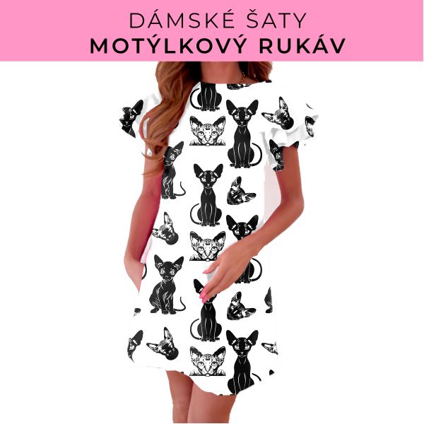 DÁMSKÝ střih - šaty s motýlkovým rukávem