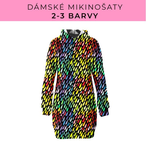 DÁMSKÝ střih - Mikinošaty 2-3 barvy