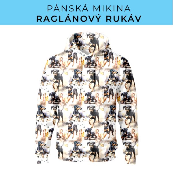 PÁNSKÝ střih - mikina raglan ZÁKLADNÍ s kapucí