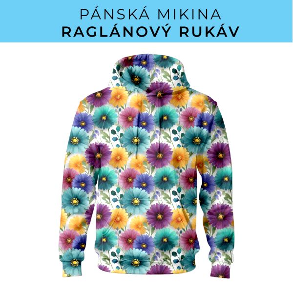 PÁNSKÝ střih - mikina raglan ZÁKLADNÍ s kapucí
