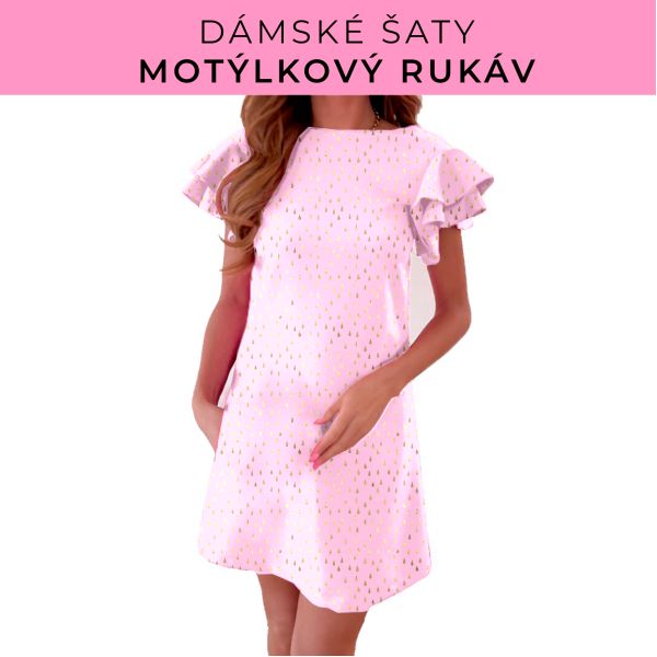 DÁMSKÝ střih - šaty s motýlkovým rukávem