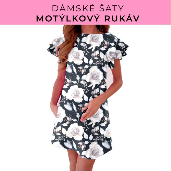 DÁMSKÝ střih - šaty s motýlkovým rukávem