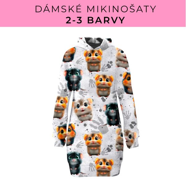 DÁMSKÝ střih - Mikinošaty 2-3 barvy