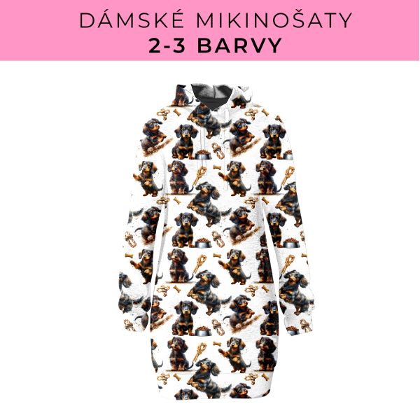 DÁMSKÝ střih - Mikinošaty 2-3 barvy