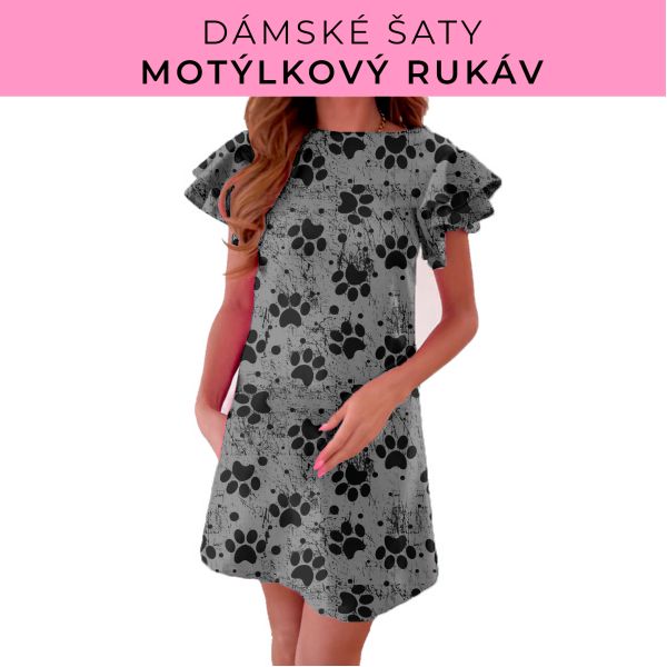 DÁMSKÝ střih - šaty s motýlkovým rukávem
