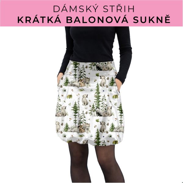 Dámský střih - balonová krátká sukně