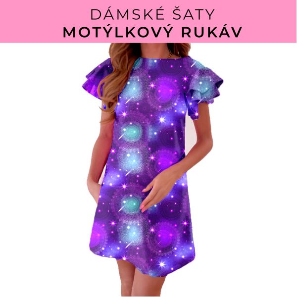 DÁMSKÝ střih - šaty s motýlkovým rukávem