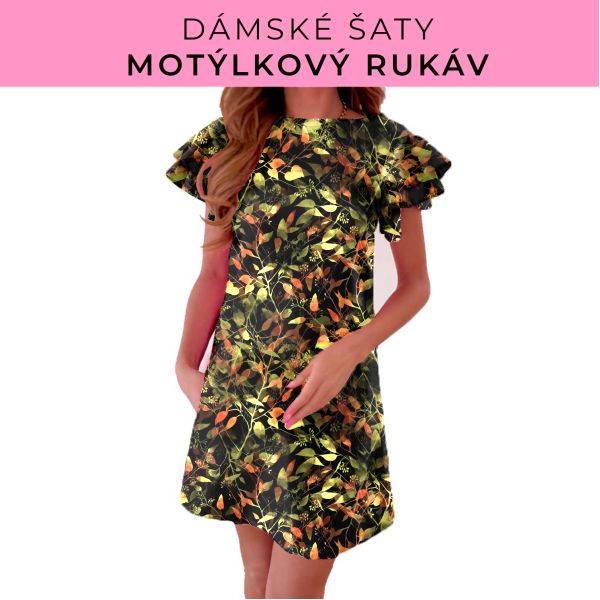 DÁMSKÝ střih - šaty s motýlkovým rukávem