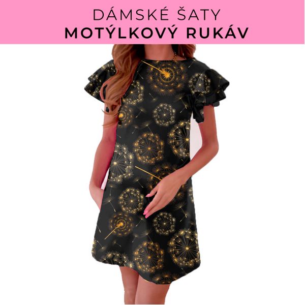 DÁMSKÝ střih - šaty s motýlkovým rukávem