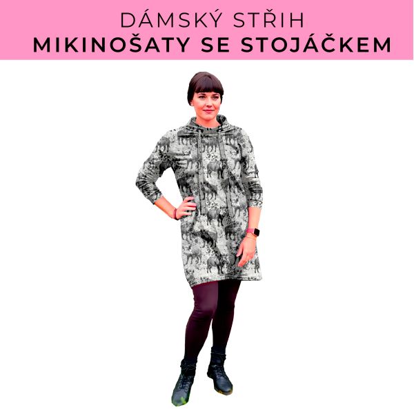 Dámský střih - mikinové šaty se stojáčkem