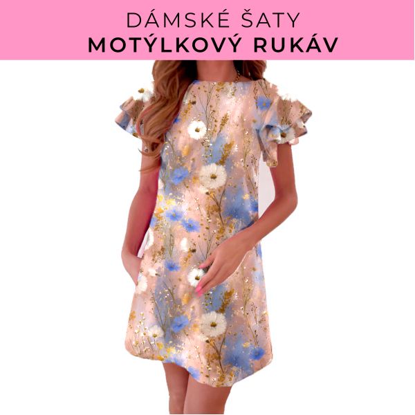 DÁMSKÝ střih - šaty s motýlkovým rukávem