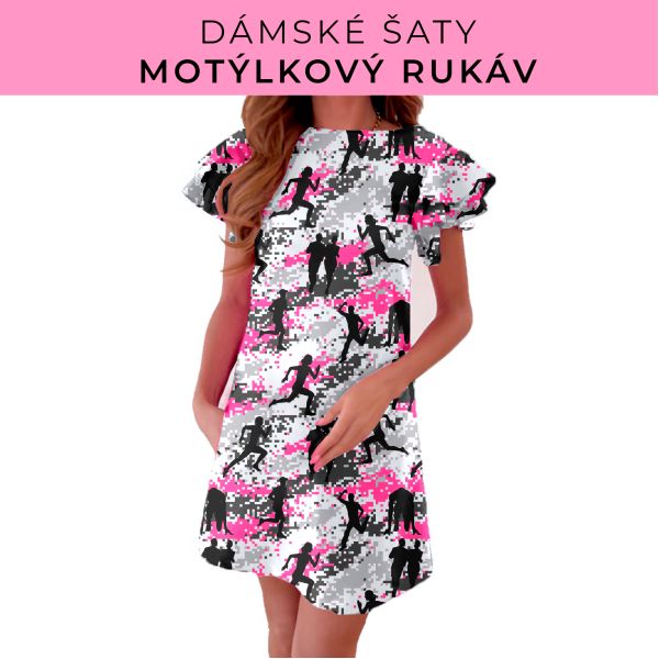 DÁMSKÝ střih - šaty s motýlkovým rukávem