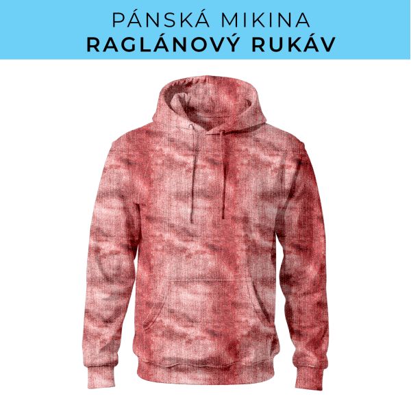 PÁNSKÝ střih - mikina raglan ZÁKLADNÍ s kapucí