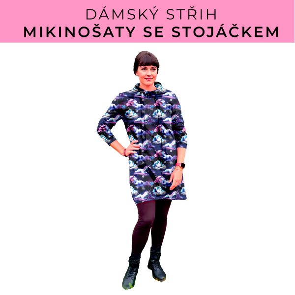 Dámský střih - mikinové šaty se stojáčkem