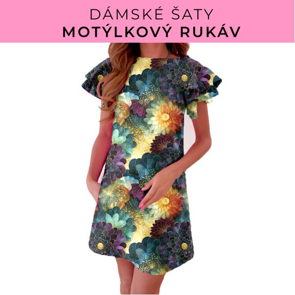 DÁMSKÝ střih - šaty s motýlkovým rukávem