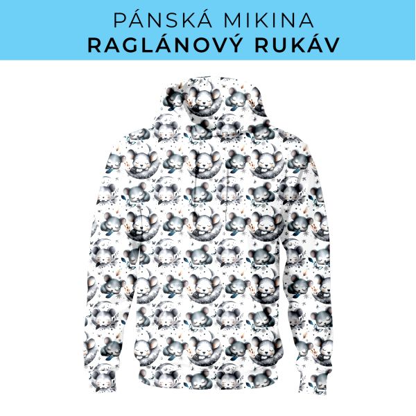 PÁNSKÝ střih - mikina raglan ZÁKLADNÍ s kapucí