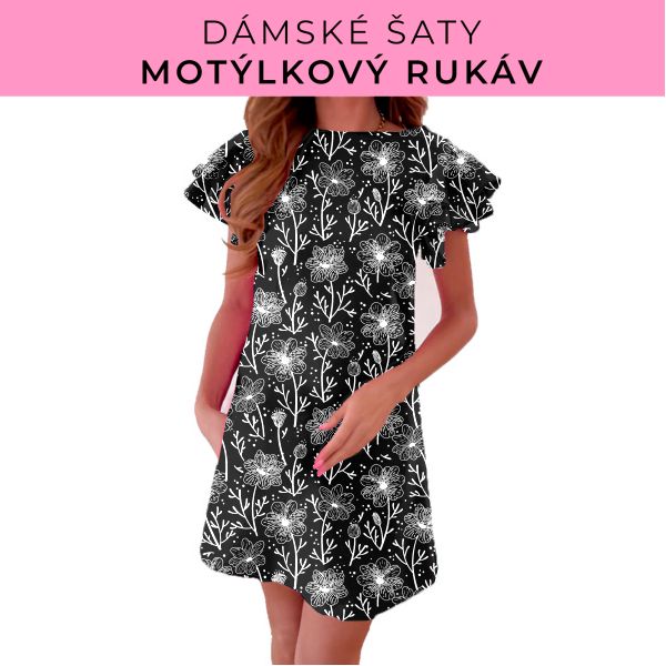 DÁMSKÝ střih - šaty s motýlkovým rukávem