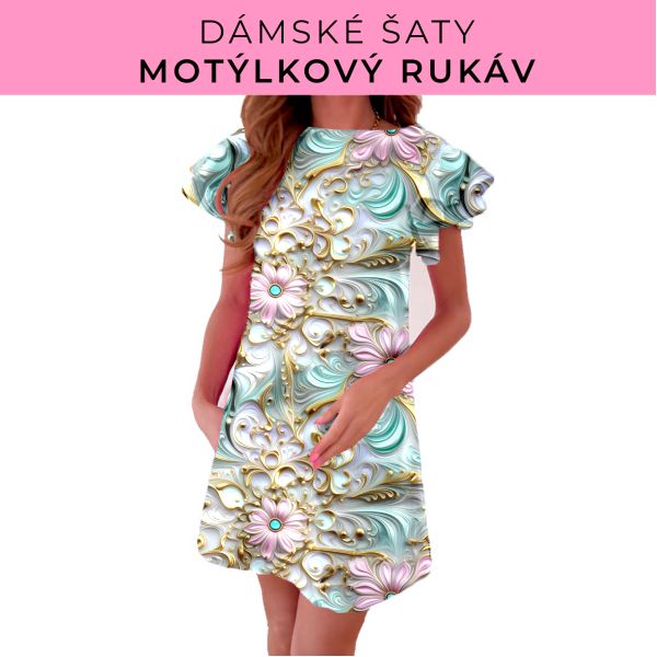 DÁMSKÝ střih - šaty s motýlkovým rukávem