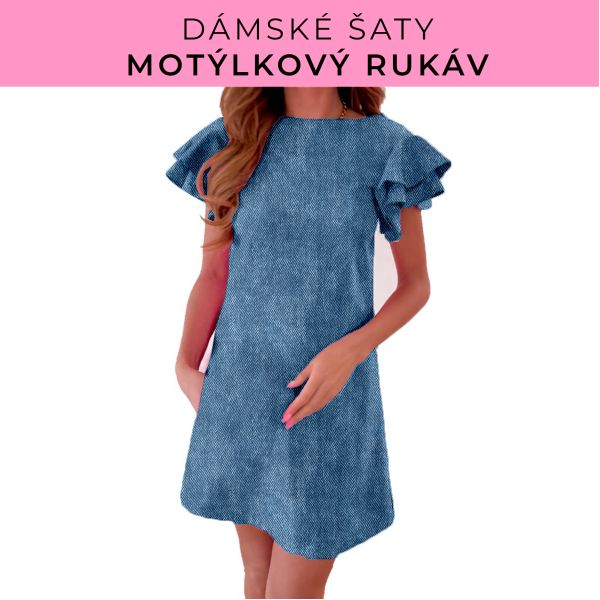 DÁMSKÝ střih - šaty s motýlkovým rukávem