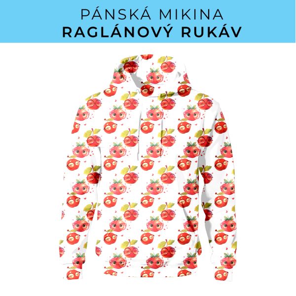 PÁNSKÝ střih - mikina raglan ZÁKLADNÍ s kapucí