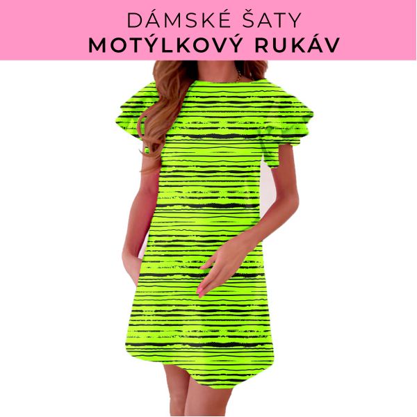 DÁMSKÝ střih - šaty s motýlkovým rukávem