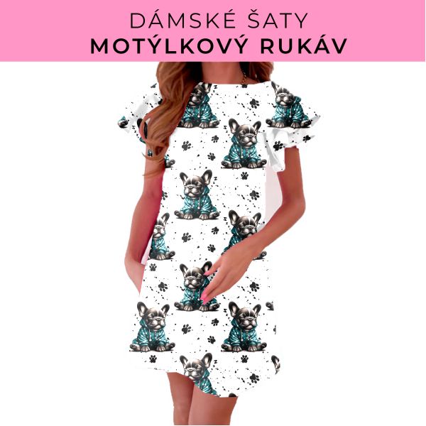 DÁMSKÝ střih - šaty s motýlkovým rukávem