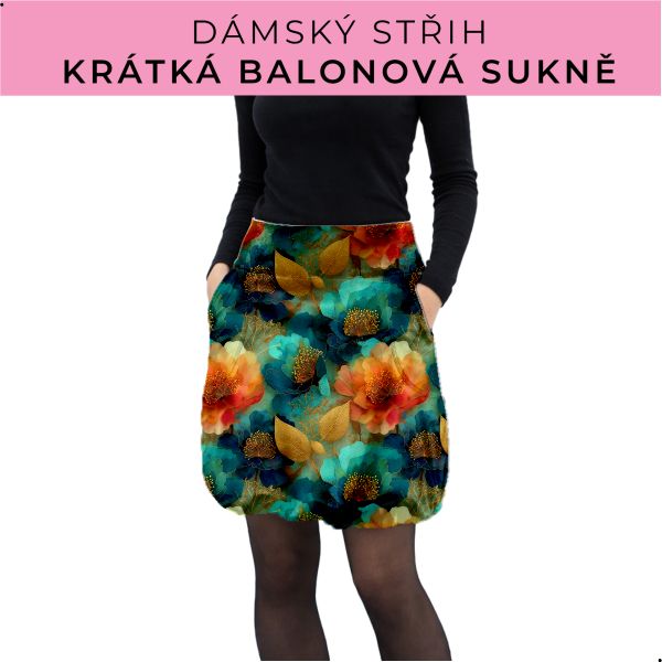 Dámský střih - balonová krátká sukně