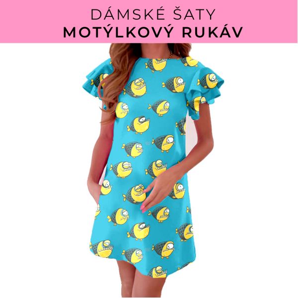 DÁMSKÝ střih - šaty s motýlkovým rukávem