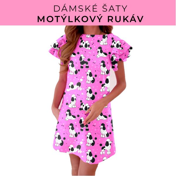 DÁMSKÝ střih - šaty s motýlkovým rukávem