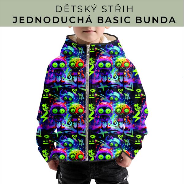 Dětský střih - jednoduchá dětská BASIC  bunda