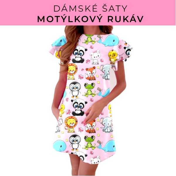 DÁMSKÝ střih - šaty s motýlkovým rukávem