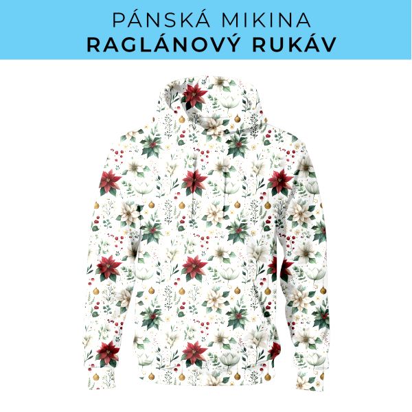 PÁNSKÝ střih - mikina raglan ZÁKLADNÍ s kapucí