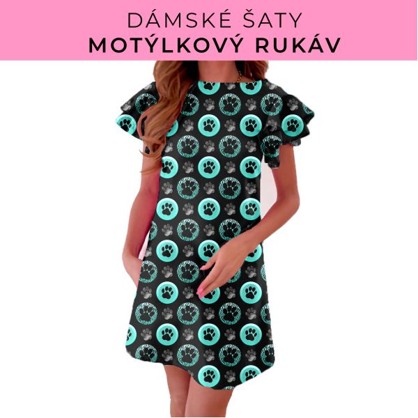 DÁMSKÝ střih - šaty s motýlkovým rukávem