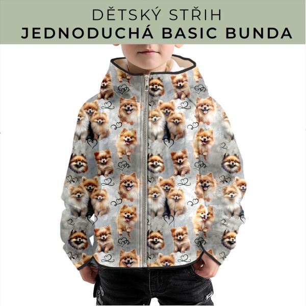 Dětský střih - jednoduchá dětská BASIC  bunda